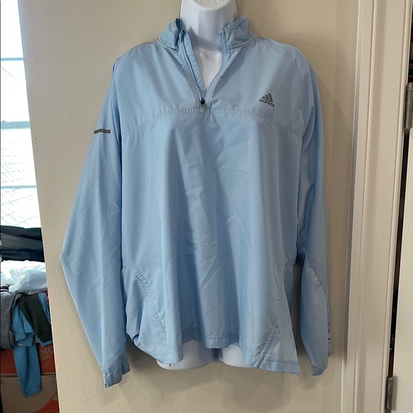 Adidas Light Blue Windbreaker Jacket- XL - Picture 1 of 7